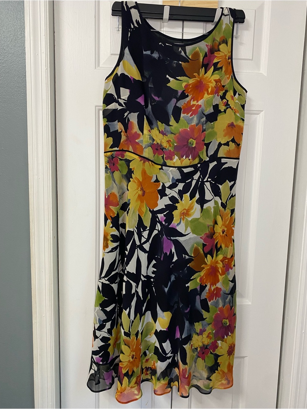 Talbots vintage Floral Sleeveless A-Line Dress in Multi
